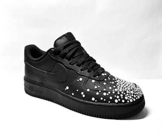 custom black air force 1 "perla"