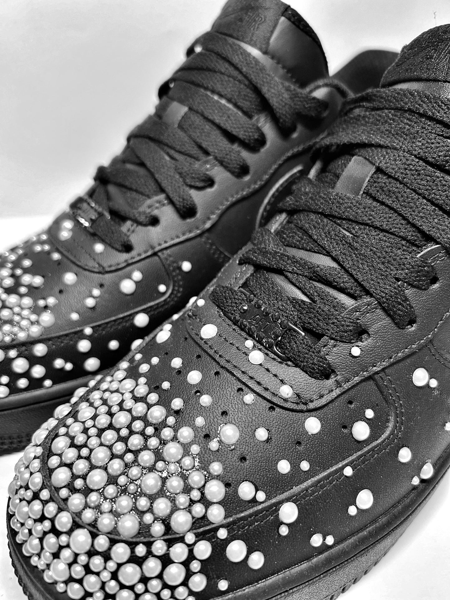 custom black air force 1 "perla"