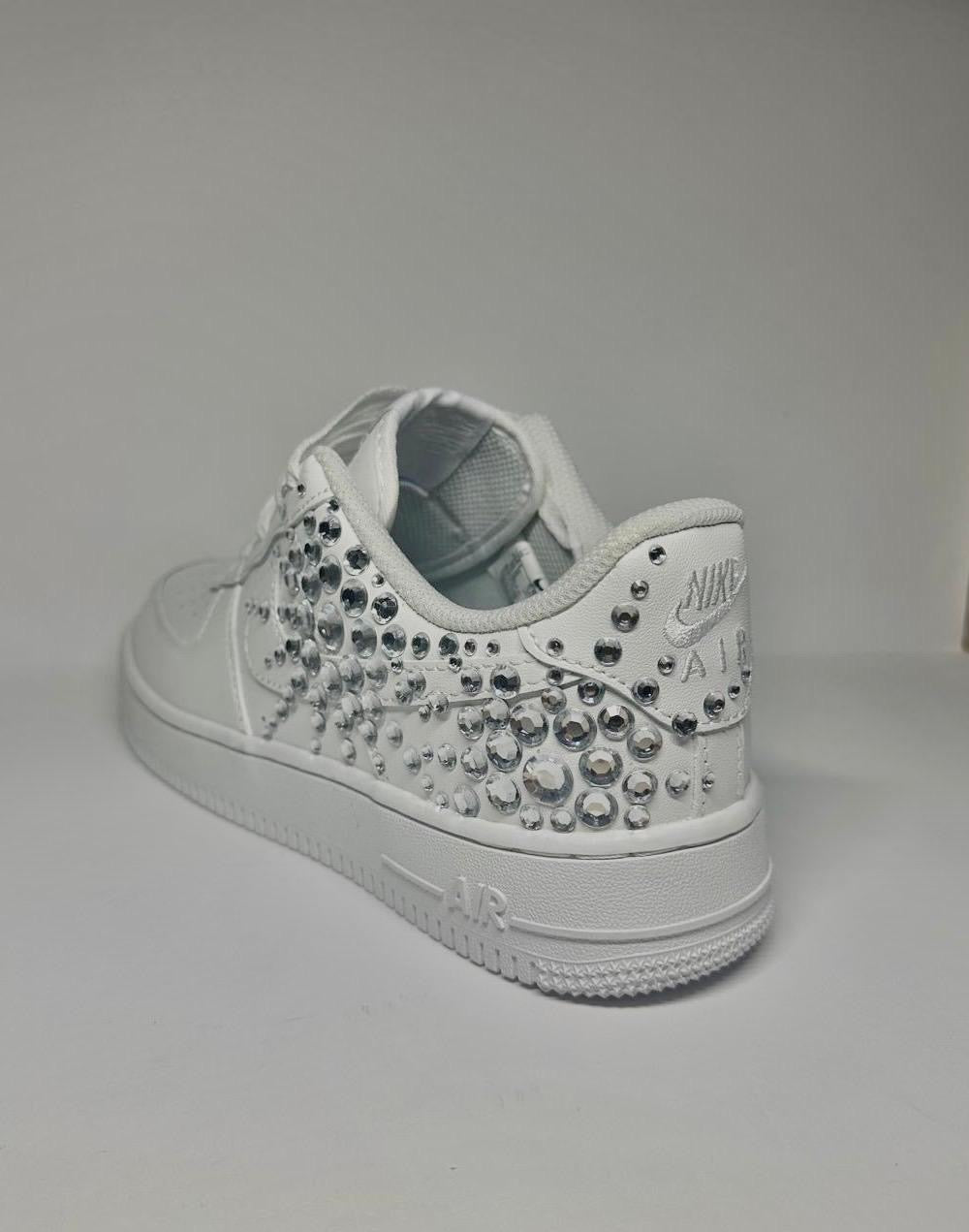 custom white air force 1 "double shiny star"