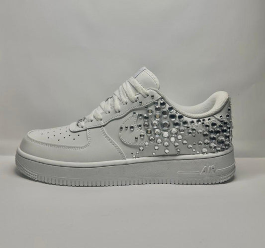custom white air force 1 "double shiny star"